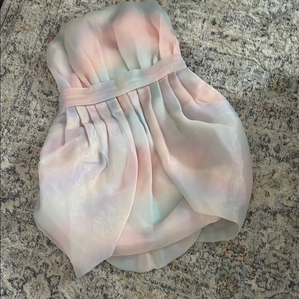 Strapless Pastel Watercolor Bubble Dress